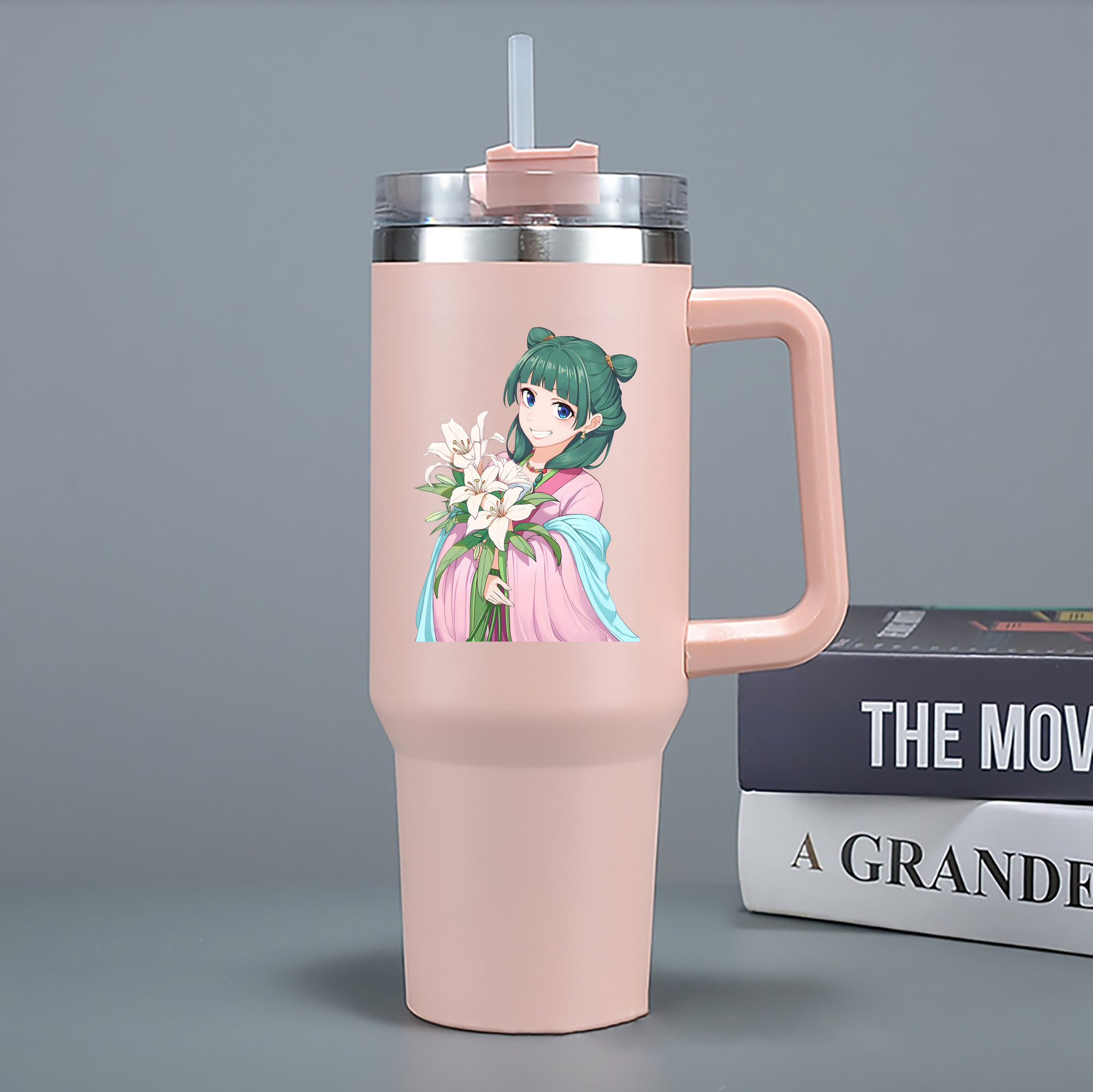 （画像用） 薬屋のひとりごと The Apothecary Diaries 1200mL車用タンブラー - クリスタルステッカー（プラスチックストロー付き）